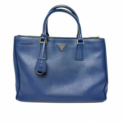 Pre-Owned Prada 9-inch cross-grain calfskin blue "killer" handbag/crossbody bag
