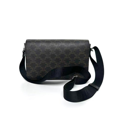 Pre-Owned Celine printed calfskin flap messenger bag