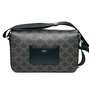 Pre-Owned Celine printed calfskin flap messenger bag