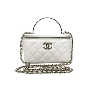 Pre-Owned Chanel White Top Handle Vanity on Chain N19242122