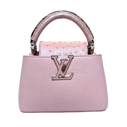 Pre-Owned Louis Vuitton/LV Pink Ostrich Leather Cap