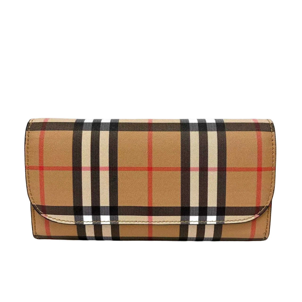 Pre-Owned Burberry Classic Vintage Check Long Flap Wallet