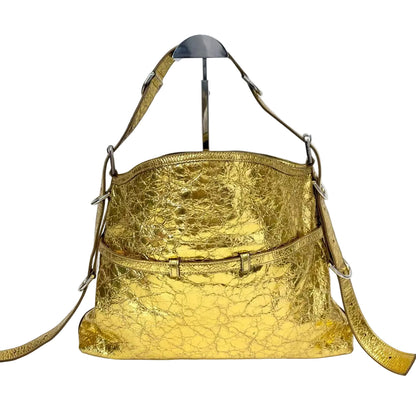 Pre-Owned Givenchy Gold Cracked-Effect Handbag Year 2012