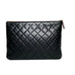 Pre-Owned CHANEL Black Quilted Clutch N18751295 Year2016