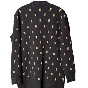 Pre-Owned Burberry Black Logo Cardigan