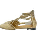 Pre-Owned Chanel Gold Cutout Flat Sandals wwl21021243