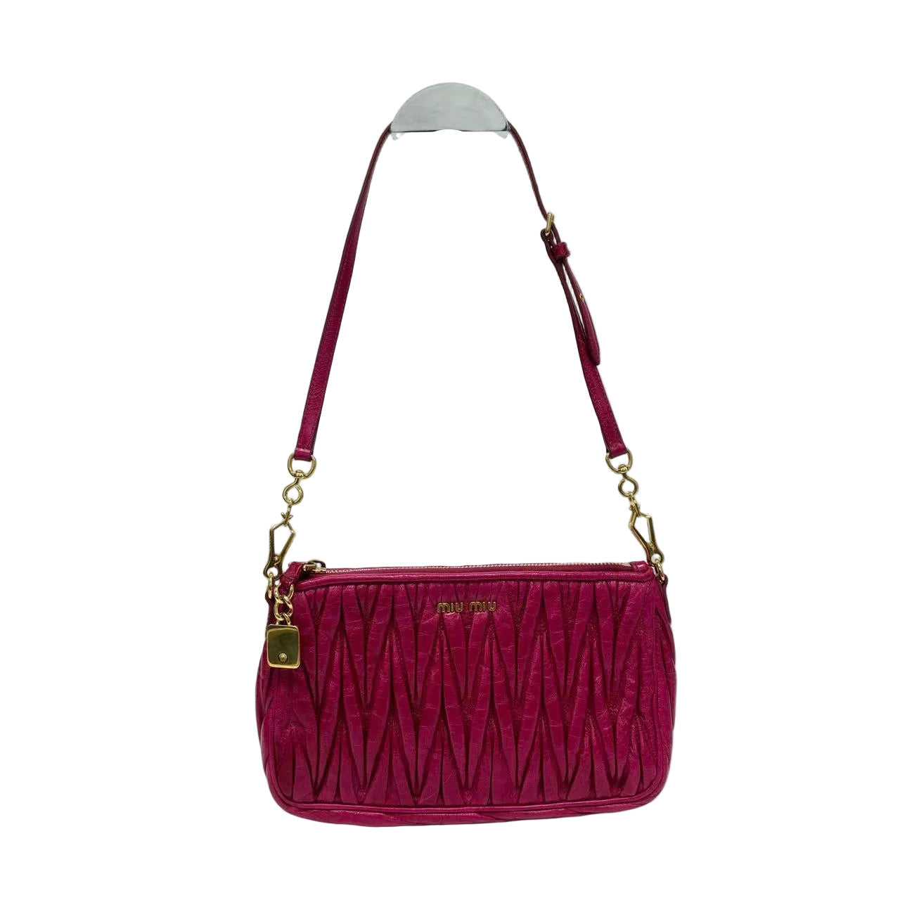 Pre-Owned Miu Miu Pink matelassé Crossbody Camera Bag N22531471