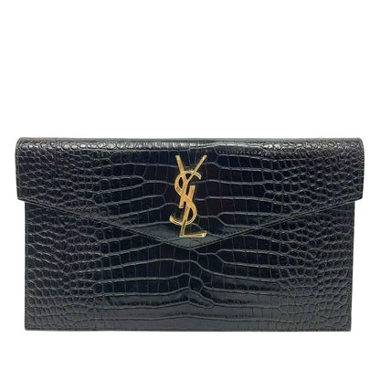 Pre-Owned YSL Embossed Envelope Clutch N21699443