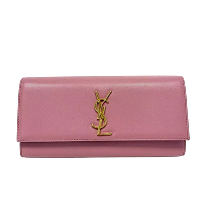 Pre-Owned YSL Pink Caviar Leather Clutch N22450019