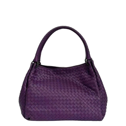 Pre-Owned Bottega Veneta Purple Woven Pumpkin Bag N22507375