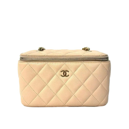 Pre-Owned Chanel "Milk Tea" Beige Cosmetic Box N22606932