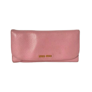 Pre-OwnedMiu Miu Long Leather Continental Wallet in pink N22617070
