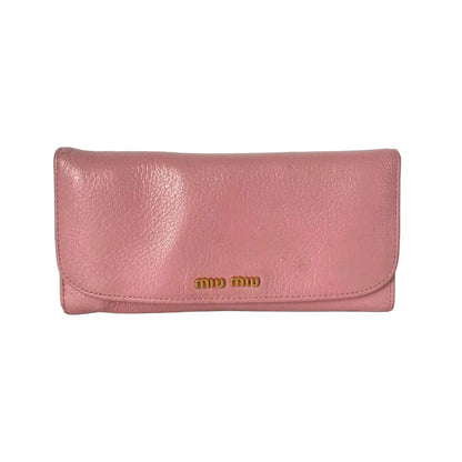 Pre-Owned Miu Miu Flap Long Clutch Wallet Year 2013 N22617070