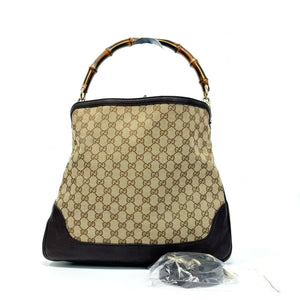Pre-Owned Gucci Diana Bamboo GG Canvas Medium Hobo Bag N22605550