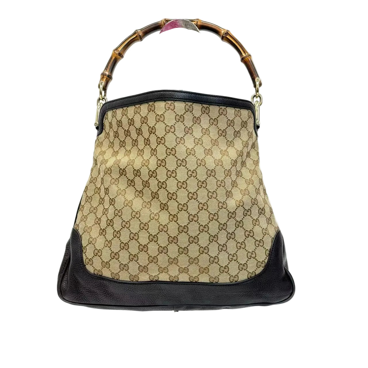 Pre-Owned Gucci Diana Bamboo GG Canvas Medium Hobo Bag N22605550