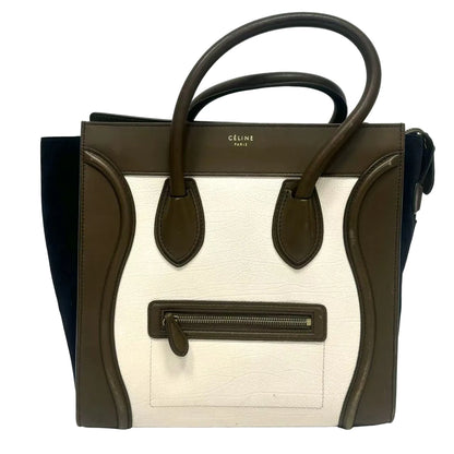 Pre-Owned CELINE "Luggage" Bag Color White and Brown N22659989
