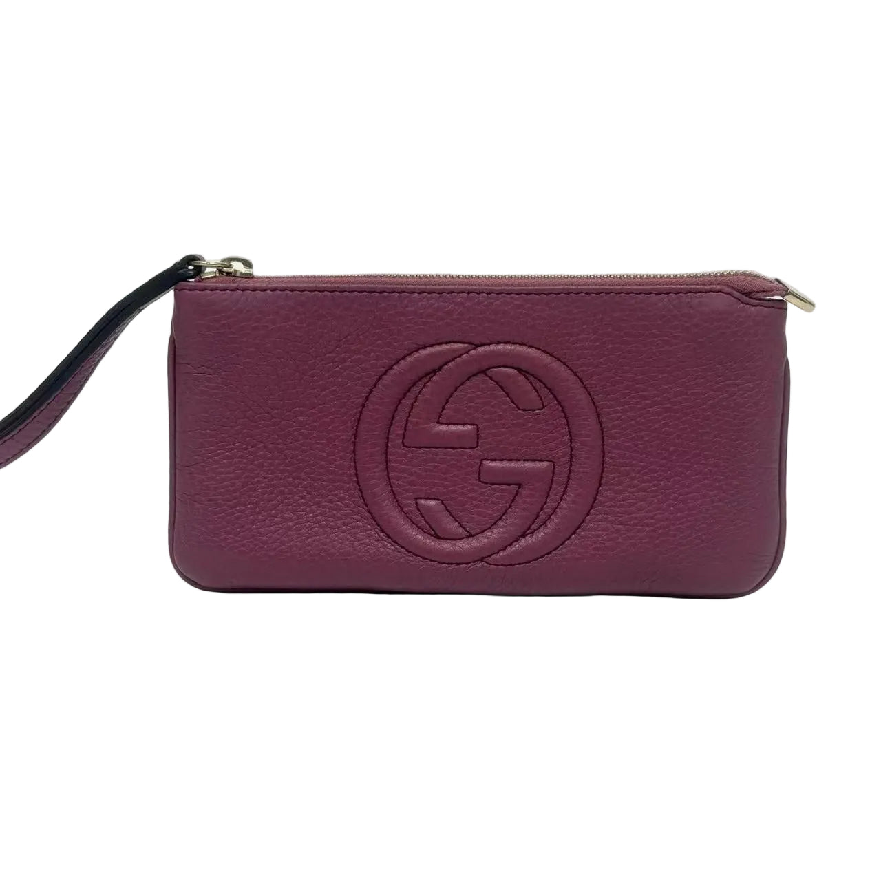 Pre-Owned Gucci Soho Pebbled Leather Wristlet N22659427