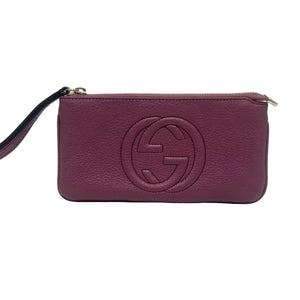 Pre-Owned Gucci Soho Pebbled Leather Wristlet N22659427