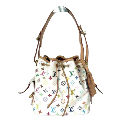 Pre-Owned Louis Vuitton x Takashi Murakami White Bucket Bag N22655877