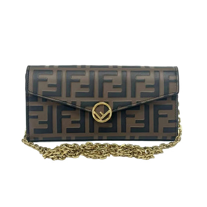Pre-Owned Fendi Monogram Full-Leather Long Wallet Color Brown N22632175