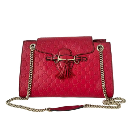 Pre-Owned Gucci Medium Chain Crossbody Bag Color Red N22647250