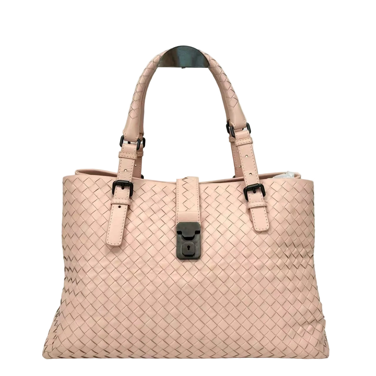 Pre-Owned Bottega Veneta Intrecciato Roma Bag in pink Size Small N22709073
