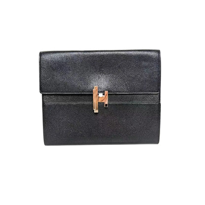 Pre-Owned Hermès Clutch Model 2017 Color Black 20748768wwl