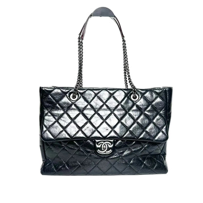 Pre-Owned Chanel Chain Tote Bag Mode 2014 Color Black WWL20759187