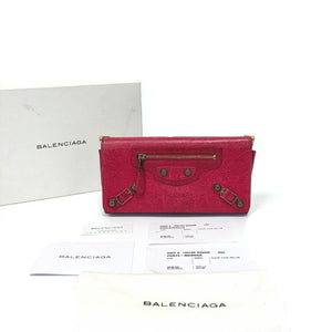Pre-Owned Balenciaga Long Flap Wallet Model 2007 Color Red N22239544