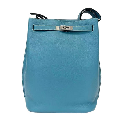 Pre-Owned Hermès Shoulder Bucket Bag Model 2012 Color Blue N22216167