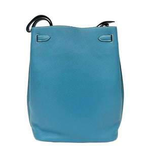 Pre-Owned Hermès Shoulder Bucket Bag Model 2012 Color Blue N22216167