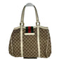 Pre-Owned Gucci GG Canvas Web "New Ladies" Tote Color Brown N22754096