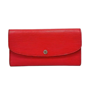 Pre-Owned Louis Vuitton Epi Emilie Wallet in the color Coquelicot red