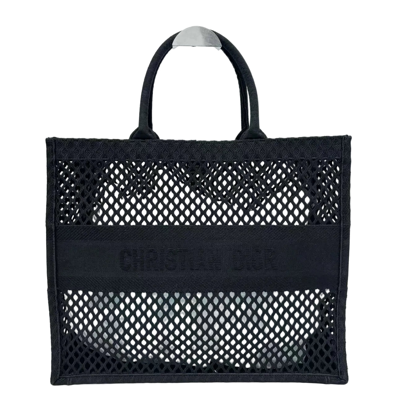 Pre-Owned Christian Dior Mesh Embroidered Book Tote Size Large N22975241