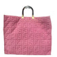 Pre-Owned Fendi Sunshine Large(XL) Tote in pink embossed terry cloth N22975654