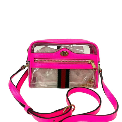 Pre-Owned Gucci Ophidia Mini Transparent Bag in fluorescent pink N22901087