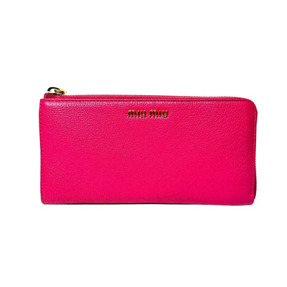 Pre-Owned Miu Miu Madras long zip-around wallet N22911320