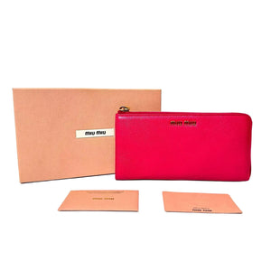 Pre-Owned Miu Miu Madras long zip-around wallet N22911320