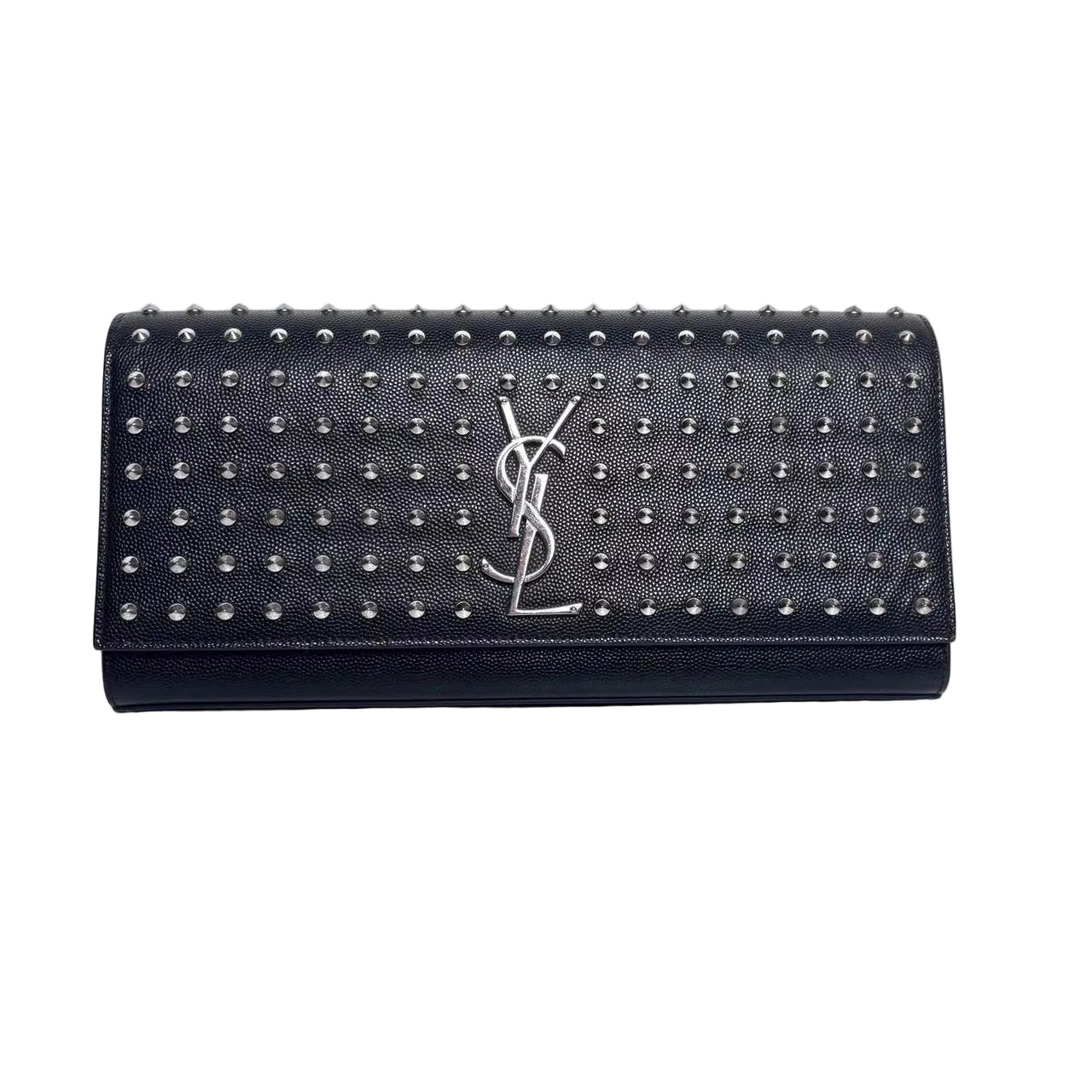 Pre-Owned Saint Laurent Grain de Poudre Studded Monogram Kate Clutch N22987310