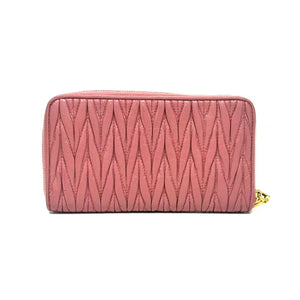 Pre-Owned Miu Miu Matelassé Nappa Leather Zip-Around Long Wallet N22908465