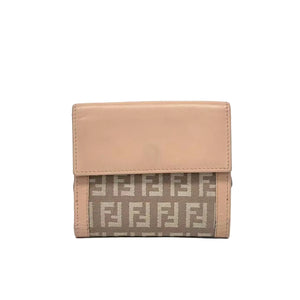 Pre-Owned Fendi Zucchino/Zucca Canvas Bi-Fold Compact Wallet N22876704