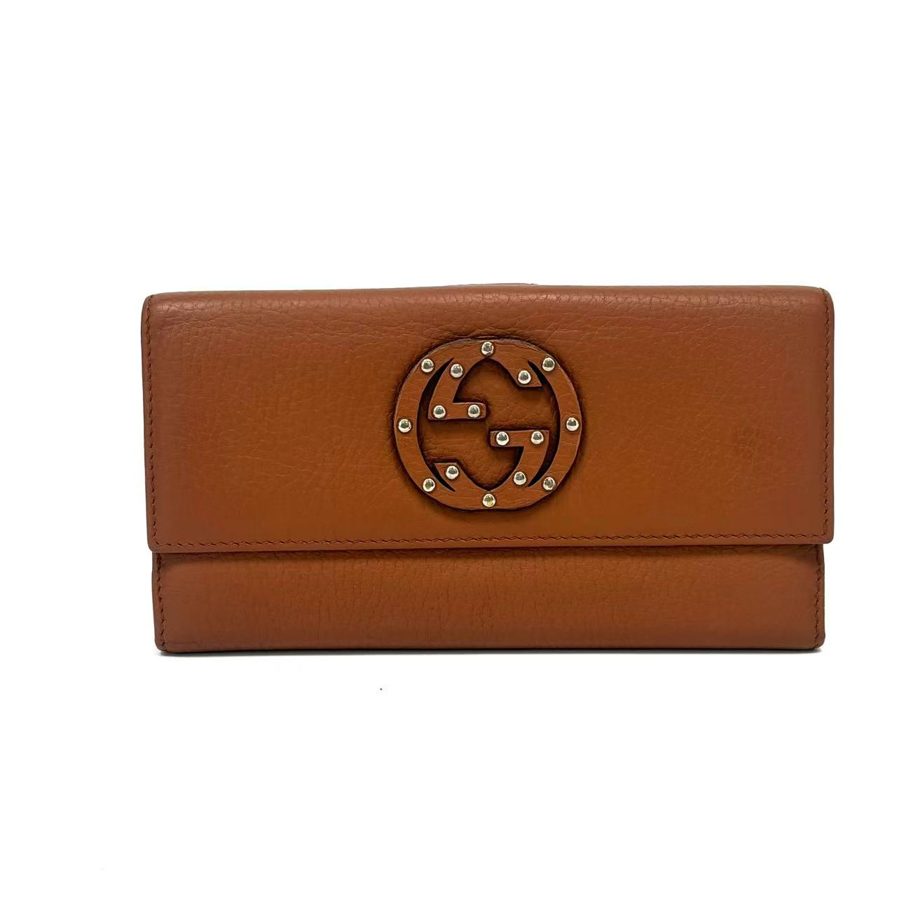 Pre-Owned Gucci Interlocking G Studded Continental Wallet N22876716