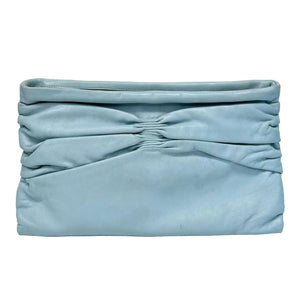 Pre-Owned miumiu Aquamarina Nappa Leather Oversized Bow Pochette Clutch Bag N22980340
