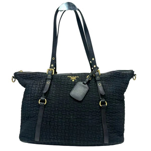 Pre-Owned Prada Nylon Tessuto Impuntu Quilted Shoulder Bag N23037113