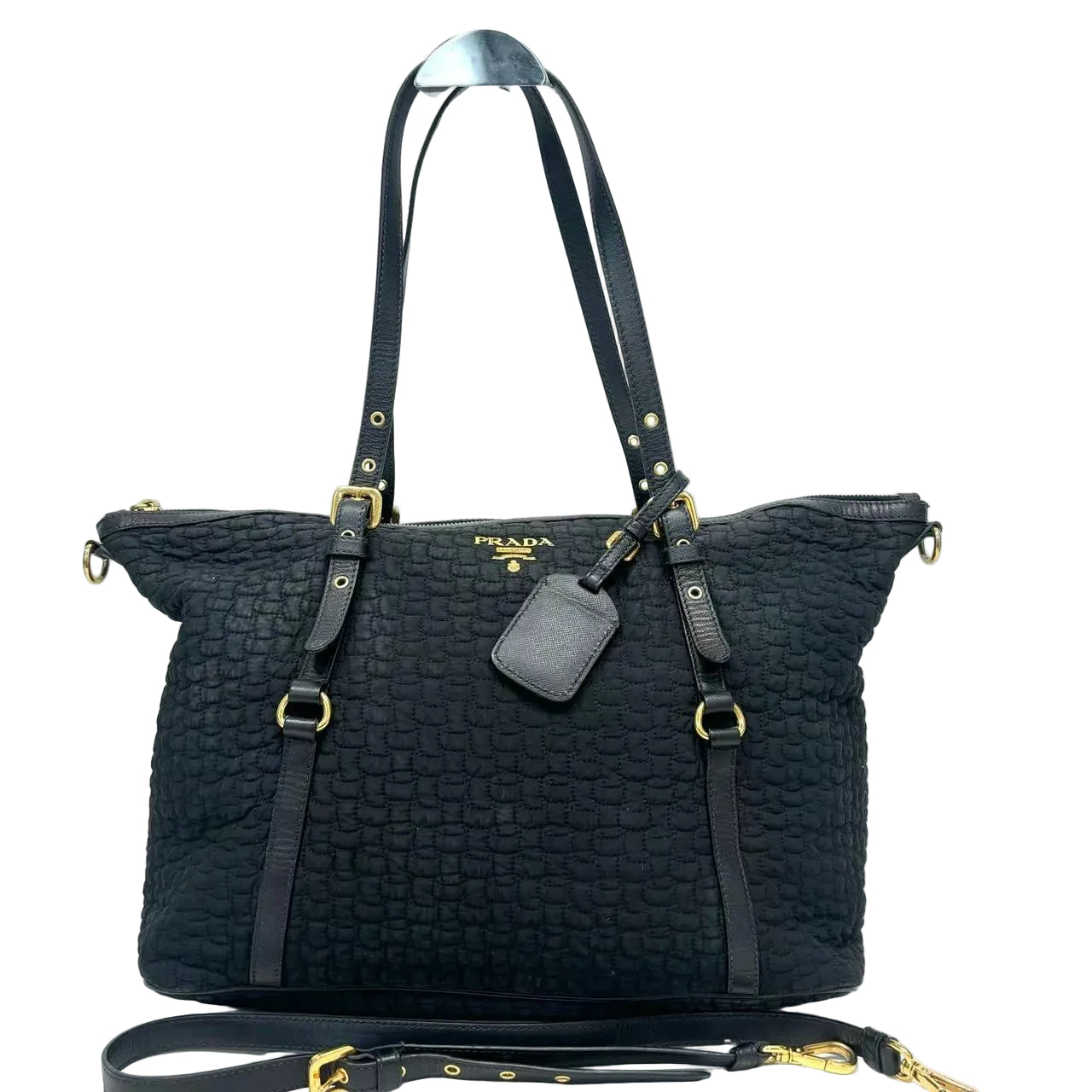 Pre-Owned Prada Nylon Tessuto Impuntu Quilted Shoulder Bag N23037113