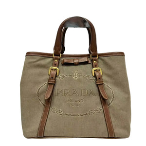 Pre-Owned  Prada Logo Jacquard 2-Way Tote Bag N23037134