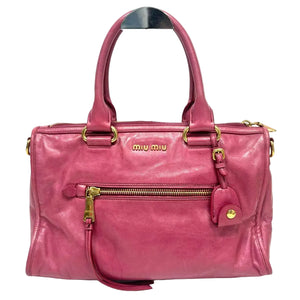 Pre-Owned Miu Miu Vitello Shine Bauletto or Mini Motorbag N23063945