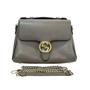 Pre-Owned Gucci Interlocking G Top Handle Shoulder Bag Size Medium N23120692