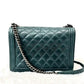 Pre-Owned Chanel Boy Bag Calfskin Quilted Double Stitch edition in green N21373249