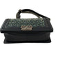 Pre-Owned Chanel Navy and Green Woven Calfskin Medium Boy Bag WWL2999